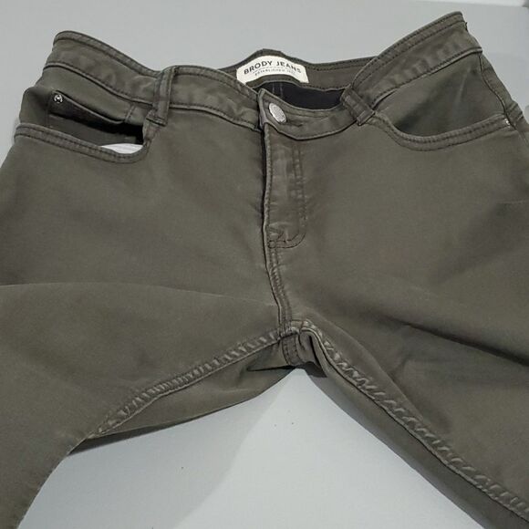 𝅺brody olive green 28" waist push up mid-high rise skinny jeans - Picture 6 of 7